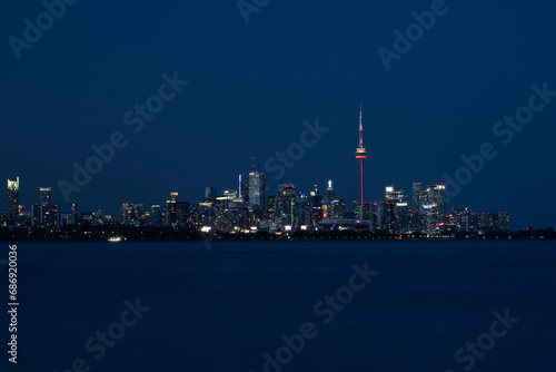 Toronto city skyline at night