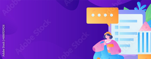 Invite friends to conduct questionnaire flat vector concept operation hand drawn illustration
