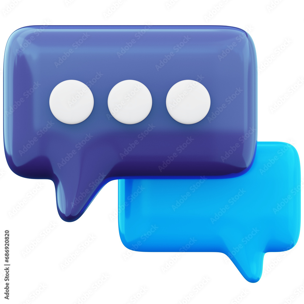3d chat message speech bubble icon on transparent background 3d chat message speech bubble icon on transparent background