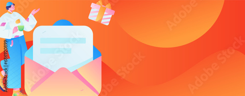 Invite friends to conduct questionnaire flat vector concept operation hand drawn illustration
