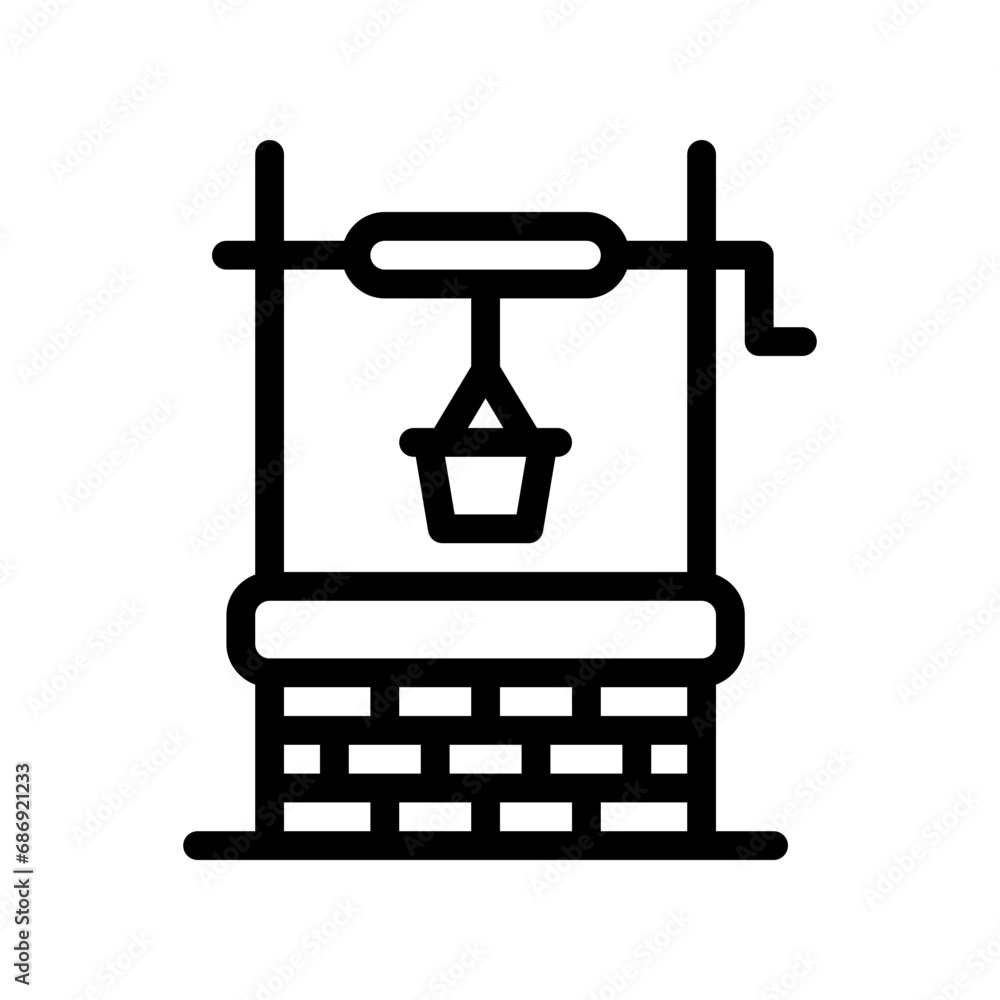 water well line icon water well line icon
