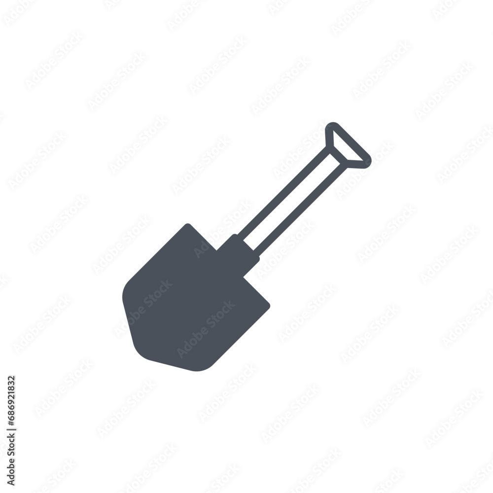 Vector sign of the shovel symbol isolated on a white background. icon color editable. Vector sign of the shovel symbol isolated on a white background. icon color editable.
