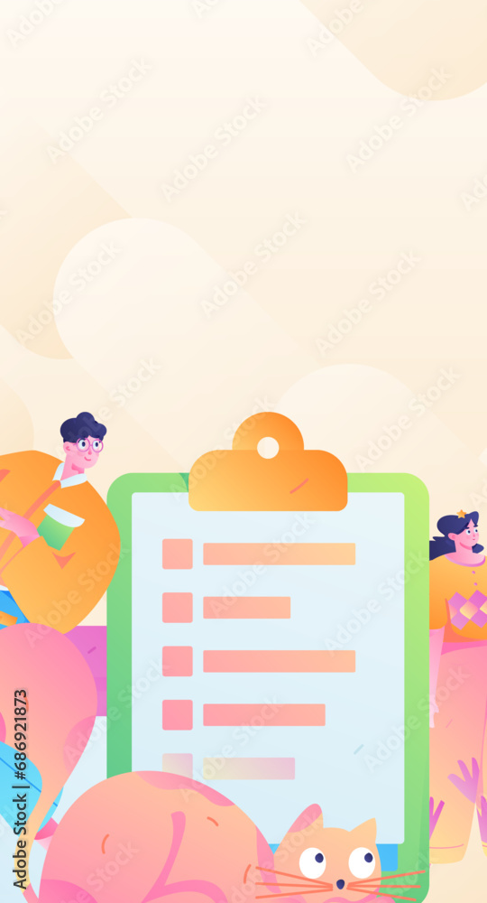 Invite friends to conduct questionnaire flat vector concept operation hand drawn illustration
Invite friends to conduct questionnaire flat vector concept operation hand drawn illustration