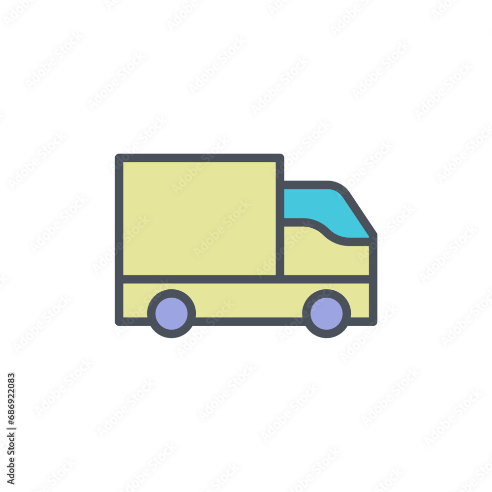 Vector sign of the delivery symbol isolated on a white background. icon color editable.
