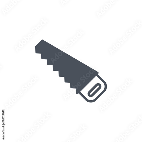 Vector sign of the hand saw symbol isolated on a white background. icon color editable.