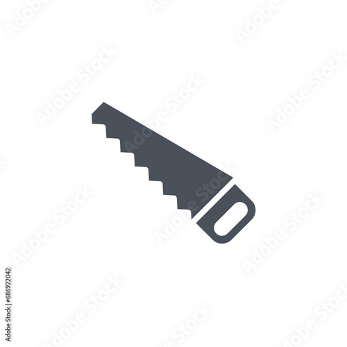 Vector sign of the hand saw symbol isolated on a white background. icon color editable.