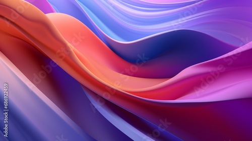 A 3D rendered background of a flowing abstract gradient shape