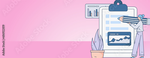 Invite friends to conduct questionnaire flat vector concept operation hand drawn illustration
