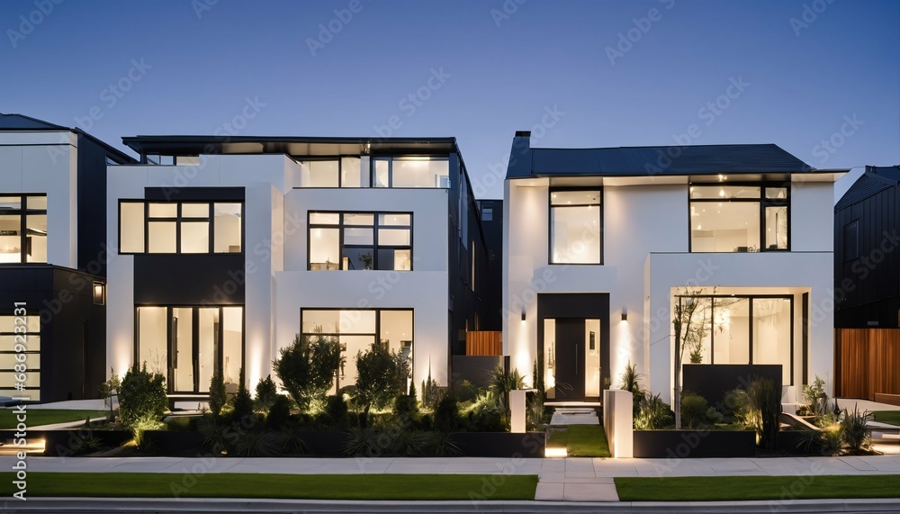 Contemporary modular townhouses - minimalist residential architecture