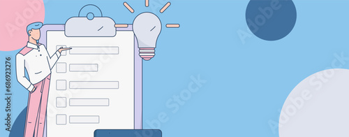 Invite friends to conduct questionnaire flat vector concept operation hand drawn illustration
