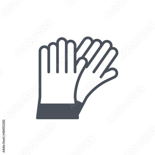 Vector sign of the gloves symbol isolated on a white background. icon color editable.