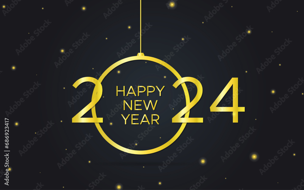 Happy New Year 2024. Seasons Greeting. Vector Design.