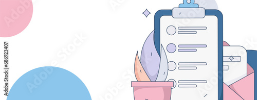 Invite friends to conduct questionnaire flat vector concept operation hand drawn illustration
