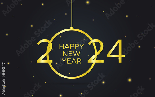 Happy New Year 2024. Seasons Greeting. Vector Design.