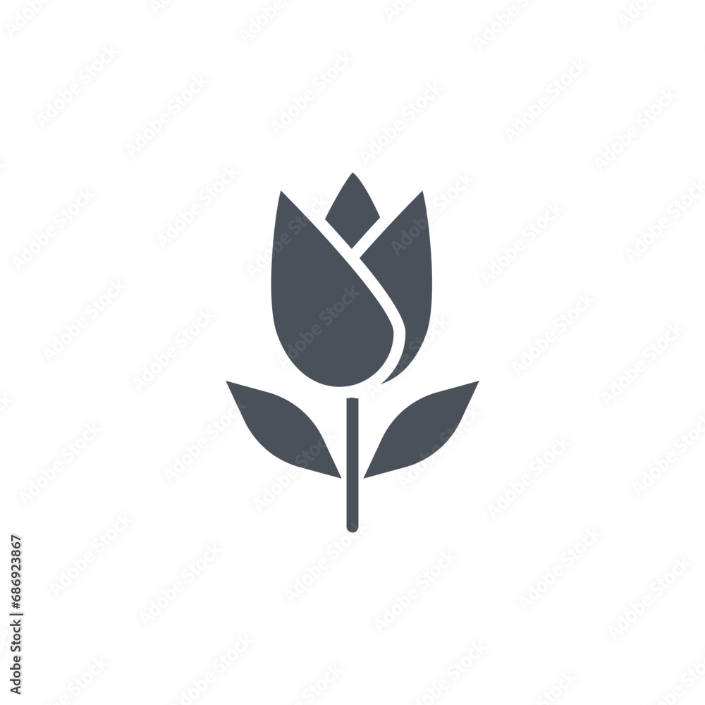 Vector sign of the tulip symbol isolated on a white background. icon color editable.