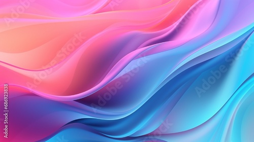 Fluid abstract background with colorful gradient. 2D illustration of modern movement.