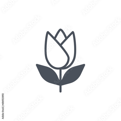Vector sign of the tulip symbol isolated on a white background. icon color editable.