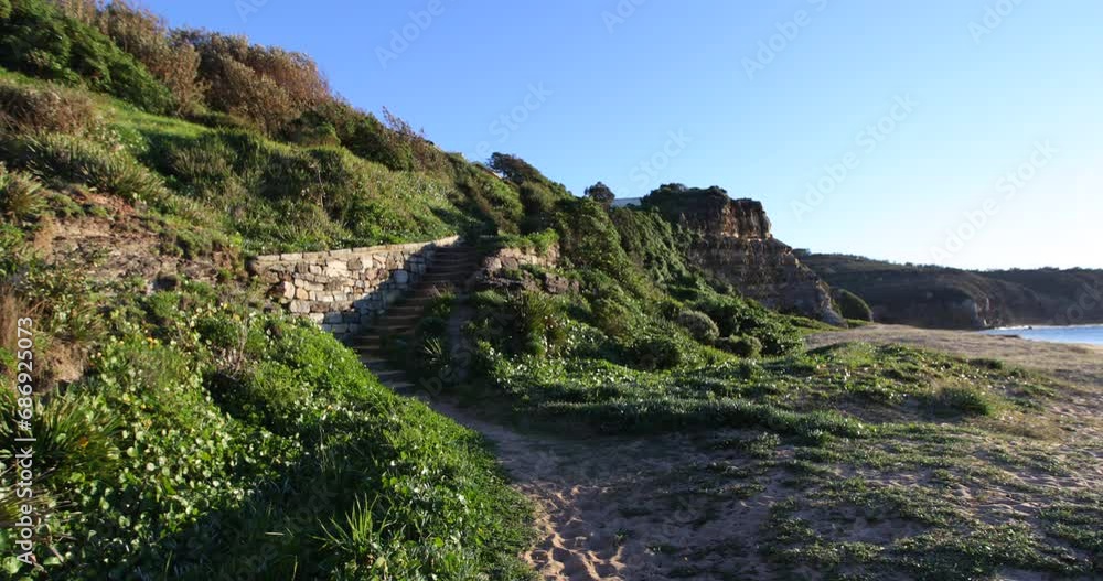 Stone Stairs Near Australian Beach - Steady Cam Stone Stairs Near Australian Beach - Steady Cam