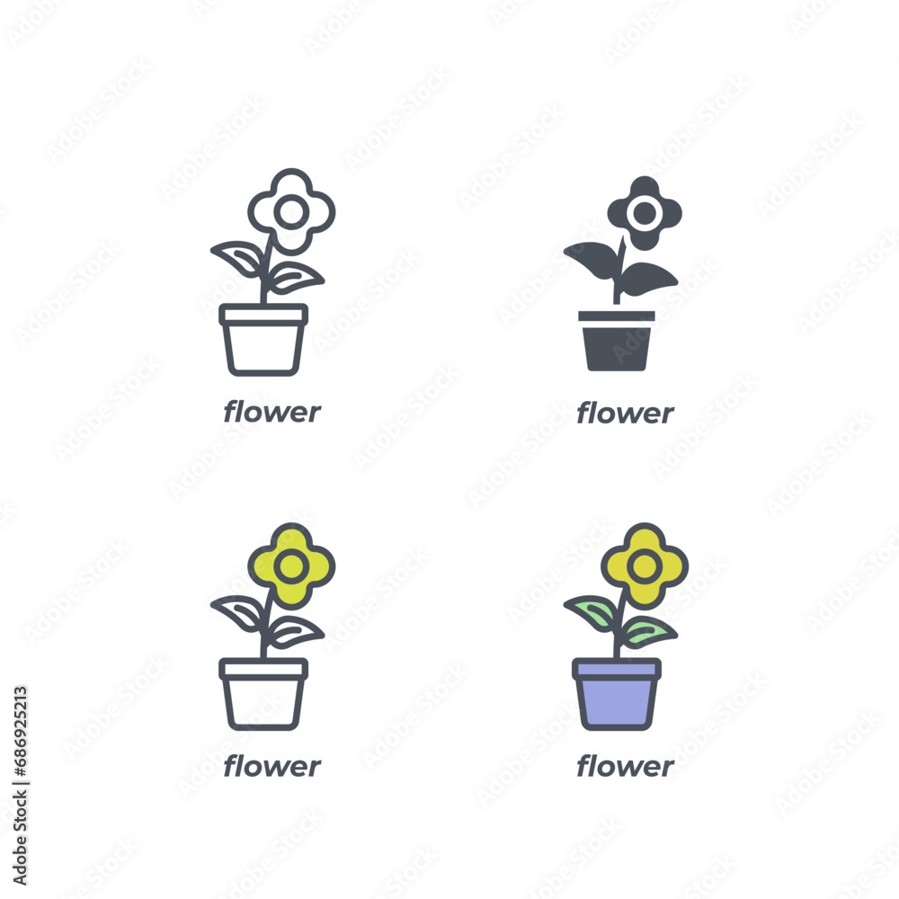 Vector sign of the flower symbol isolated on a white background. icon color editable. Vector sign of the flower symbol isolated on a white background. icon color editable.