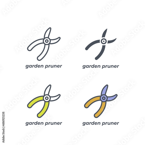 Vector sign of the garden pruner symbol isolated on a white background. icon color editable.