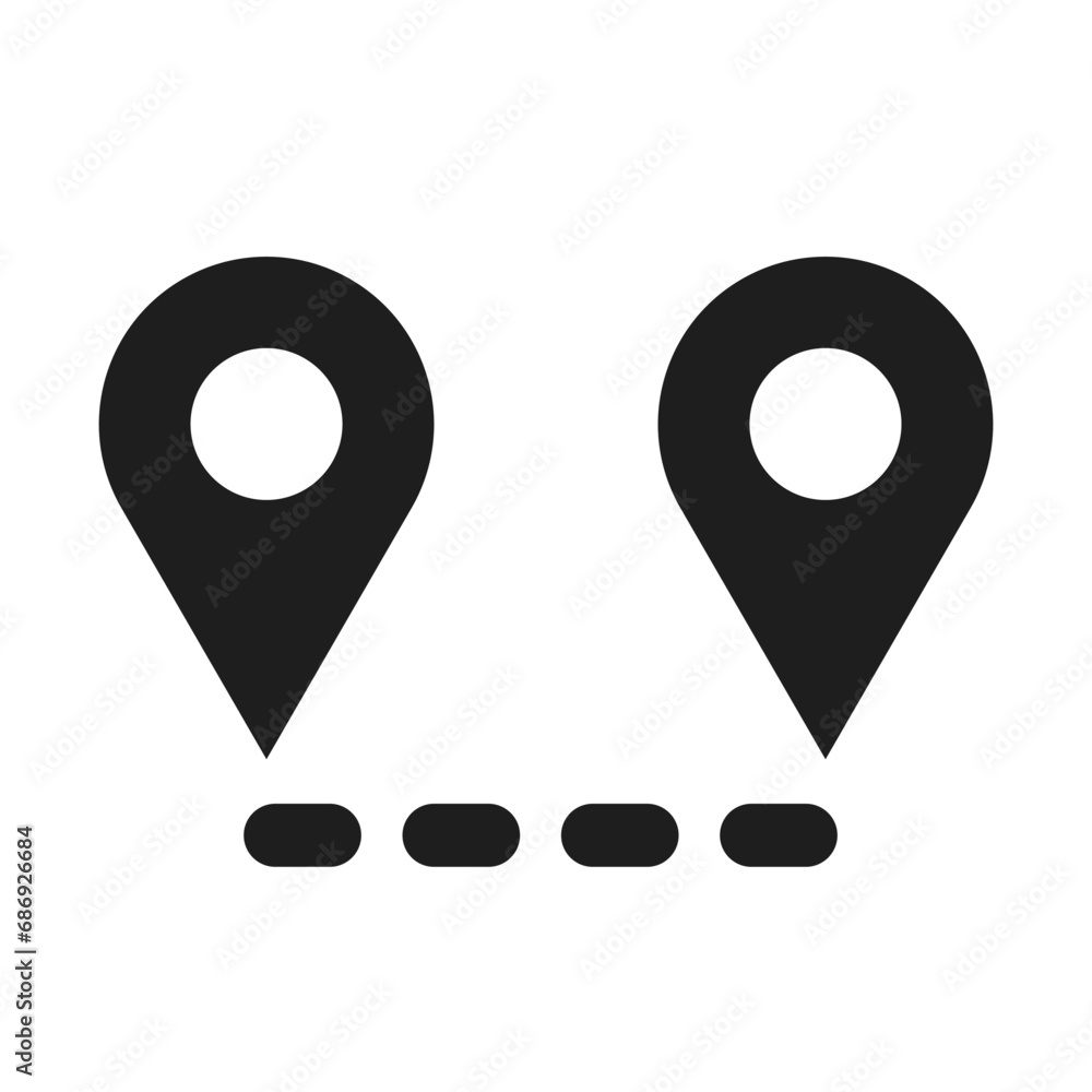 Simple icons representing locations and map pins Simple icons representing locations and map pins