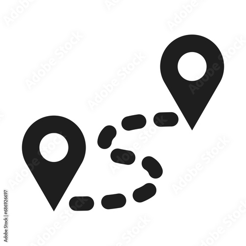 Simple icons representing locations and map pins