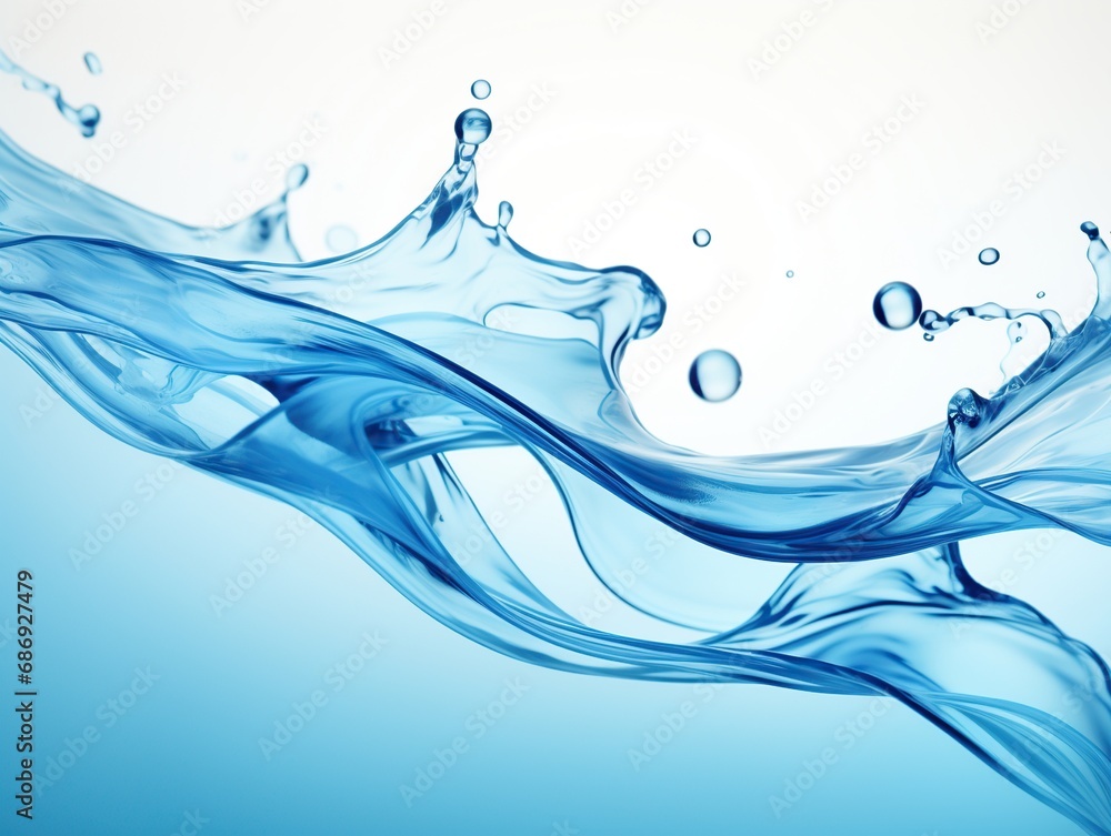 Fresh Blue Water Splash on White Background Fresh Blue Water Splash on White Background