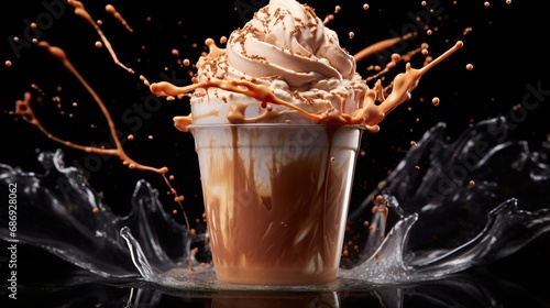 splash, juice splash, drink splash, chocolate , tea, coffee ai generative