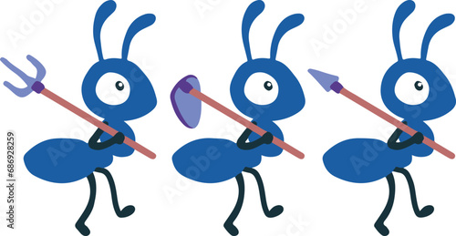 Busy Ants Workforce Group Vector Art . Ideal for a variety of projects, from educational materials to cheerful designs
