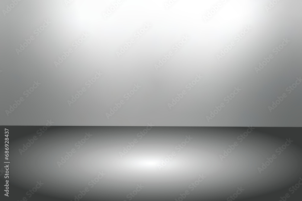 Abstract empty gray studio room background with spotlights for product presentation