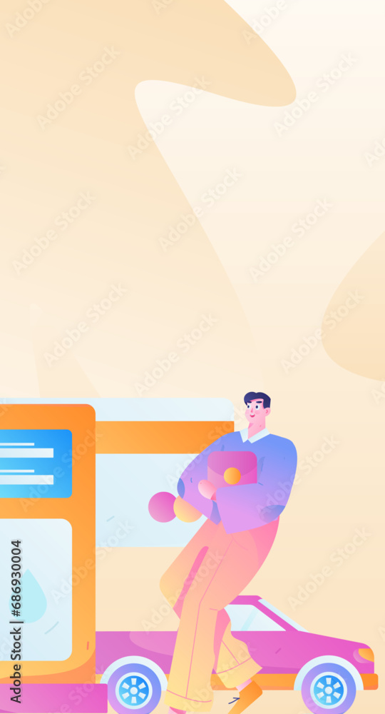 Vector internet operation hand-drawn illustration of people getting discounts for refueling the car
Vector internet operation hand-drawn illustration of people getting discounts for refueling the car