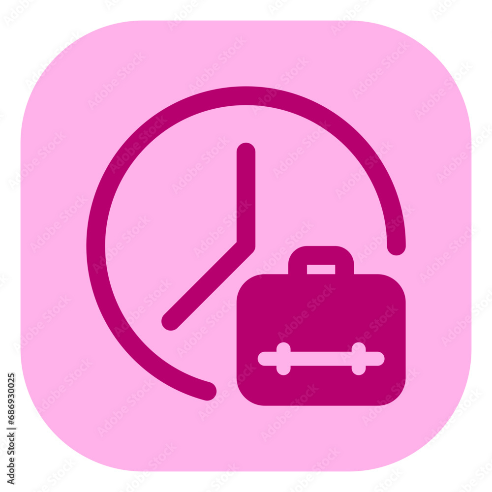 Editable work hour, freelancer, time, briefcase vector icon. Remote work, job, profession. Part of a big icon set family. Perfect for web and app interfaces, presentations, infographics, etc Editable work hour, freelancer, time, briefcase vector icon. Remote work, job, profession. Part of a big icon set family. Perfect for web and app interfaces, presentations, infographics, etc
