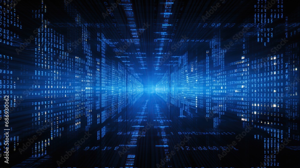 Digital Binary Programming Functions with Blue color Digital Binary Programming Functions with Blue color