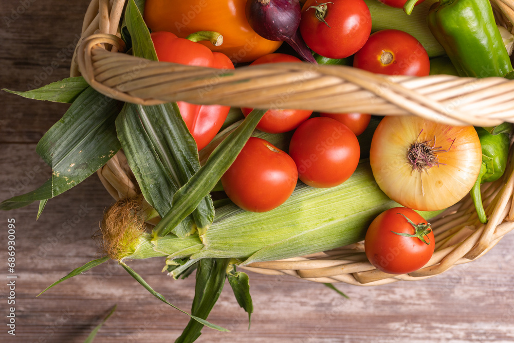 fresh vegetables in a basket fresh vegetables in a basket