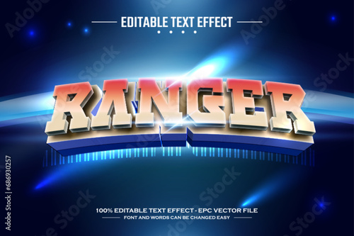 Ranger 3D editable text effect template