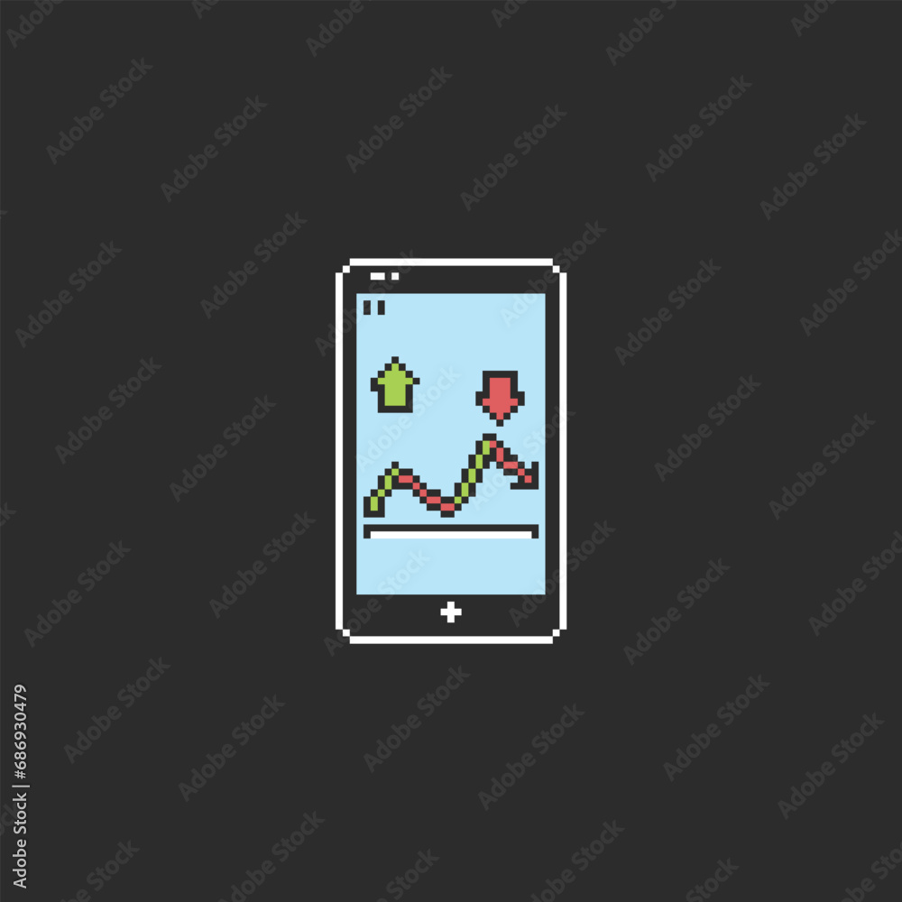this is phone trading icon in pixel art with simple color and black background ,this item good for presentations,stickers, icons, t shirt design,game asset,logo and your project this is phone trading icon in pixel art with simple color and black background ,this item good for presentations,stickers, icons, t shirt design,game asset,logo and your project