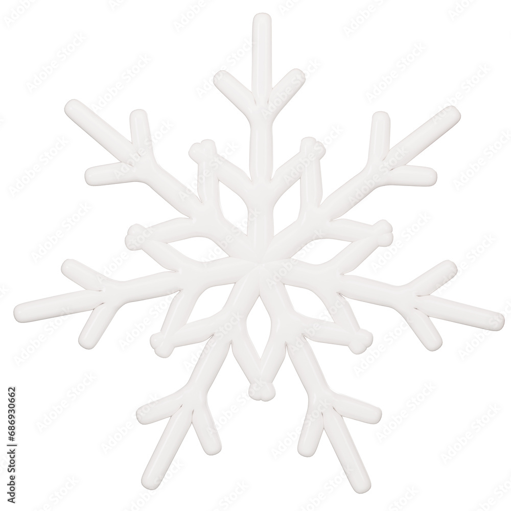 Snowflake 3D,Realistic 3d object in cartoon style. 3D illustration isolated on white background.Clipping path. Snowflake 3D,Realistic 3d object in cartoon style. 3D illustration isolated on white background.Clipping path.
