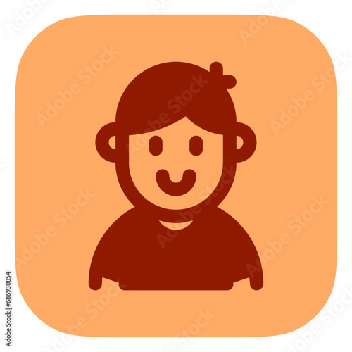 Editable person boy wearing t-shirt avatar vector icon. User, profile, identity, persona. Part of a big icon set family. Perfect for web and app interfaces, presentations, infographics, etc