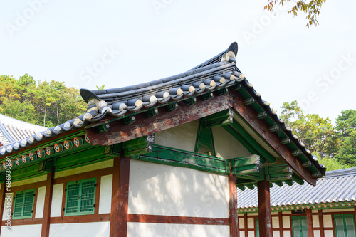 Gimpo Tongjin Local Confucian School. A public educational institution during the Joseon Dynasty in Korea. Korean traditional building.