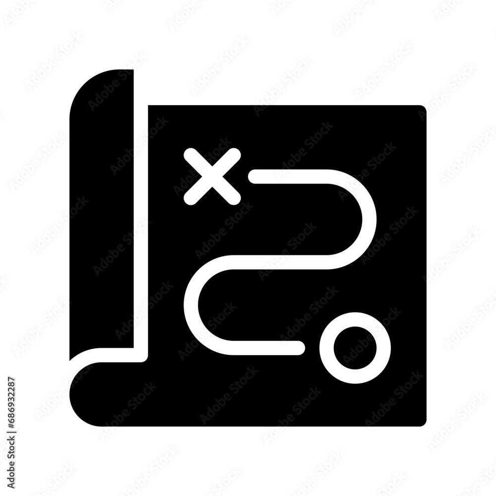 Fototapeta premium treasure map glyph icon