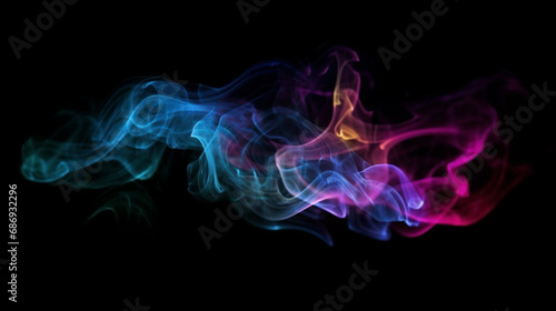 Colorful smoke on a black background.