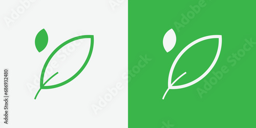 Leaf Vector
Leaves icon vector set isolated on white and green background.
