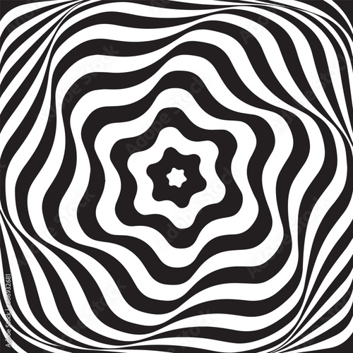 星形白黒ストライプ背景