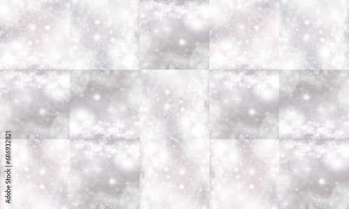 キラキラと光る雪の結晶の冬の背景素材