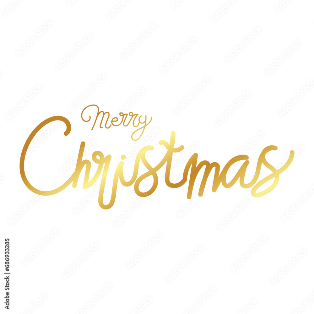 Merry Christmas Gold Lettering