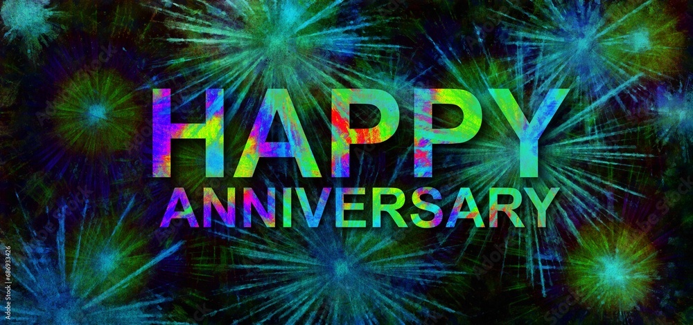 HAPPY anniversary dynamic style beautiful and colorful design 