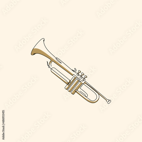 Detailed Melodic Line Art Highlights the Softness of the Trumpet