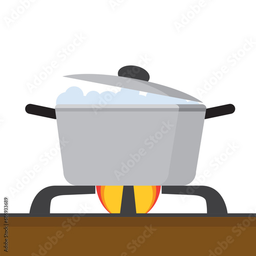 Hot pot vector. free space for text. wallpaper. copy space.