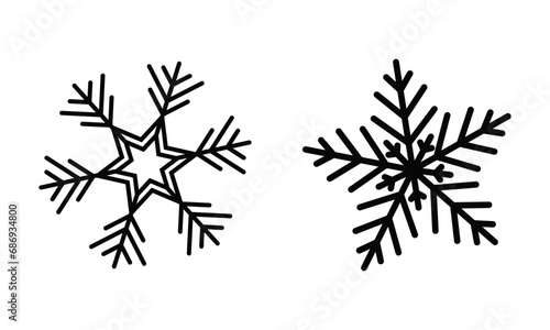 Vector different snowflakes on white background