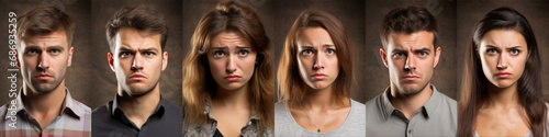 Various faces displaying confusion can exhibit uncertainty, tension, and altered expressions.